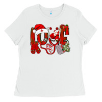 White christmas love nurse Ladies Tee - NancyCooperArtShop