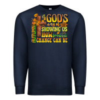 Navy Autumn Is God's way Of Showing Us How Beautiful Ch Premium Sweatshirt - CowhideDigitalArt