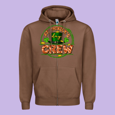 St. Patrick's Day Crew Zipper Hoodie Designed By Fadigitalartstudio