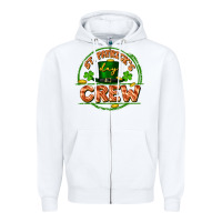 White St. Patrick's Day crew Zipper Hoodie - FaDigitalArtStudio