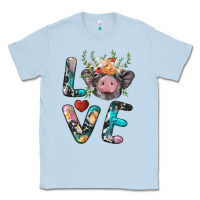 Dusty Blue pig love Classic Tee - BarkalooDesign