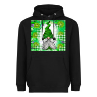 Black St. Patricks Day Gnome Heavyweight Hoodie - CowhideDigitalArt