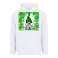 White St. Patricks Day Gnome Heavyweight Hoodie - CowhideDigitalArt