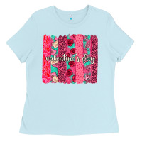 Baby Blue valentines day brushstroke background brushstroke Ladies Tee - NancyCooperArtShop