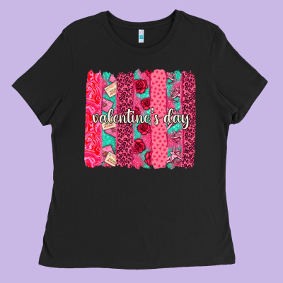 Valentines Day Brushstroke Background Brushstroke Ladies Tee Designed By Nancycooperartshop