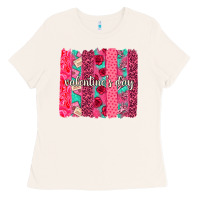 Bone valentines day brushstroke background brushstroke Ladies Tee - NancyCooperArtShop