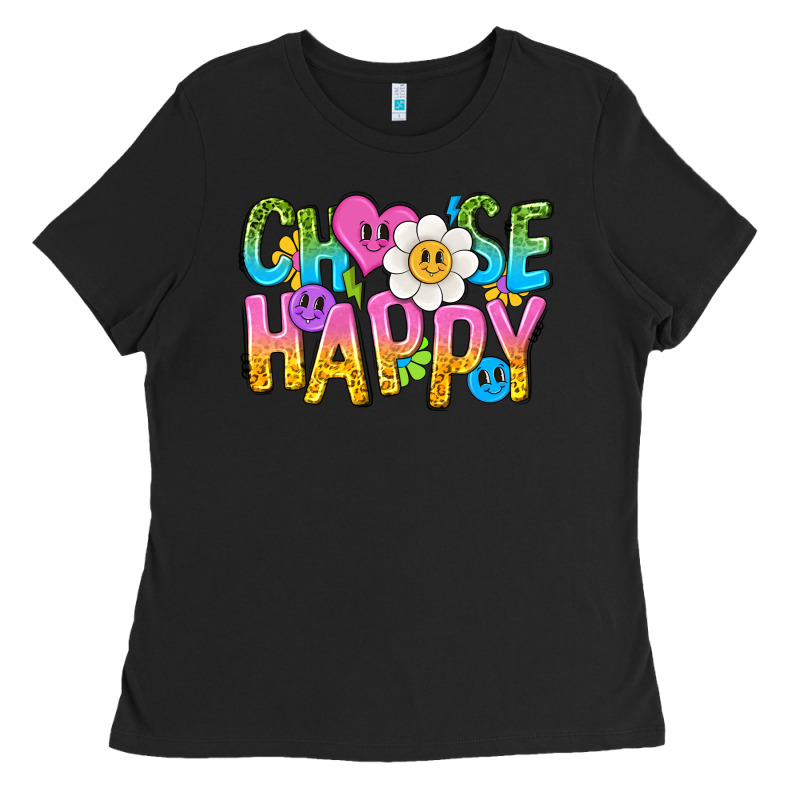 Choose Happy With Smile Ladies Tee by NancyCooperArtShop | Teevron