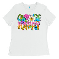 White choose happy with smile Ladies Tee - NancyCooperArtShop