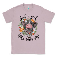 Lilac just a girl who loves pigs floral wreath Classic Tee - BarkalooDesign