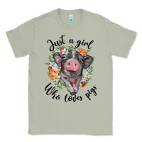 Matcha just a girl who loves pigs floral wreath Classic Tee - BarkalooDesign