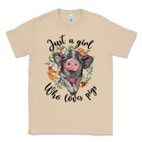 Mushroom just a girl who loves pigs floral wreath Classic Tee - BarkalooDesign