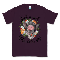 Plum just a girl who loves pigs floral wreath Classic Tee - BarkalooDesign