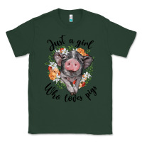 Sports Green just a girl who loves pigs floral wreath Classic Tee - BarkalooDesign