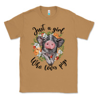 Toasted Coconut just a girl who loves pigs floral wreath Classic Tee - BarkalooDesign