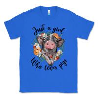 True Royal just a girl who loves pigs floral wreath Classic Tee - BarkalooDesign
