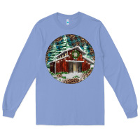 Colony Blue Barn Christmas Long Sleeve Tee - RanaPortraitStore