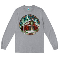 Heather Grey Barn Christmas Long Sleeve Tee - RanaPortraitStore