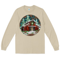Mushroom Barn Christmas Long Sleeve Tee - RanaPortraitStore