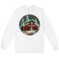 White Barn Christmas Long Sleeve Tee - RanaPortraitStore