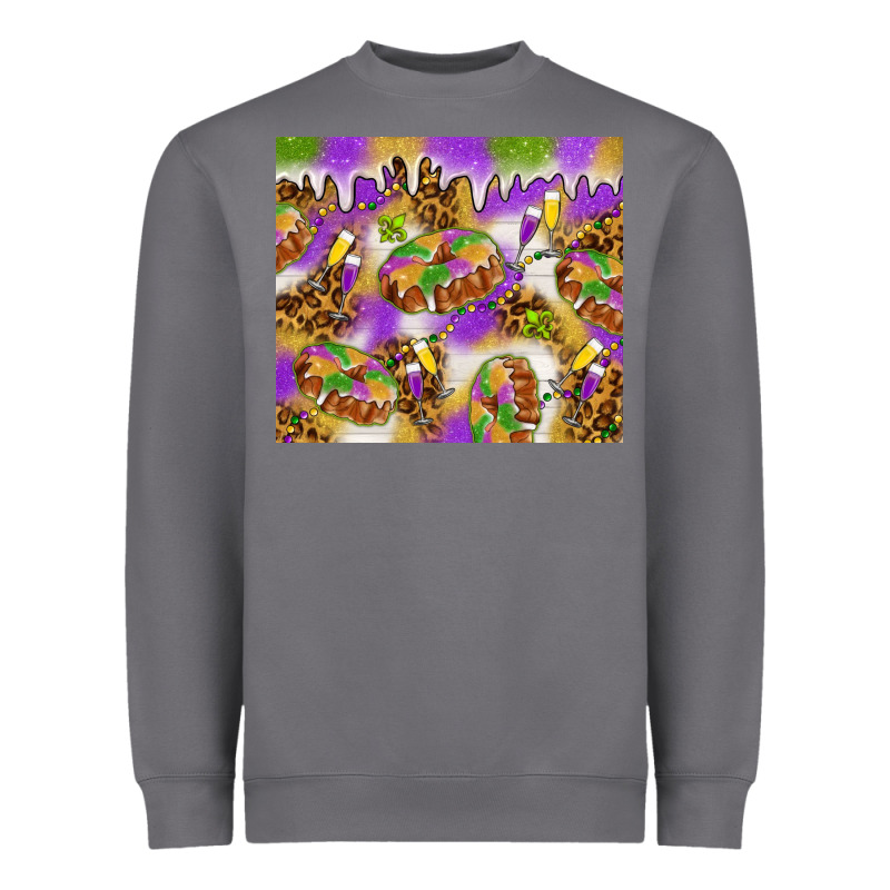 Mardi Gras With King Cake Tumbler Heavyweight Sweatshirt by HowdyJamesFarm | Teevron