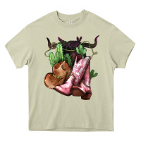 Mossy cowgirl boots hat horns cactus Heavy Core Tee - NancyCooperArtShop