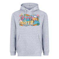 Heather Grey Happy Easter Heavyweight Hoodie - LillyAllenDesigns