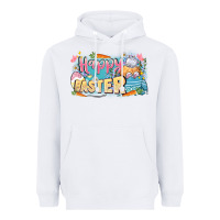 White Happy Easter Heavyweight Hoodie - LillyAllenDesigns