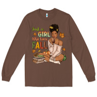 Chestnut Just a girl who loves Fall afro woman Long Sleeve Tee - NancyCooperArtShop