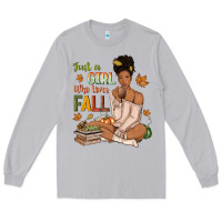 Moon Dust Just a girl who loves Fall afro woman Long Sleeve Tee - NancyCooperArtShop