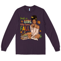 Just A Girl Who Loves Fall Afro Woman Long Sleeve Tee | Teevron