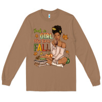 Toasted Coconut Just a girl who loves Fall afro woman Long Sleeve Tee - NancyCooperArtShop