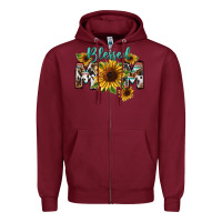 Burgundy Blessed mom Mother's Day Zipper Hoodie - FaDigitalArtStudio