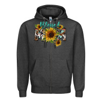 Charcoal Heather Blessed mom Mother's Day Zipper Hoodie - FaDigitalArtStudio