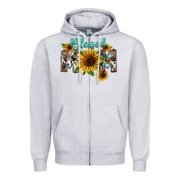 Heather Grey Blessed mom Mother's Day Zipper Hoodie - FaDigitalArtStudio