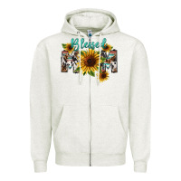 Oatmeal Heather Blessed mom Mother's Day Zipper Hoodie - FaDigitalArtStudio