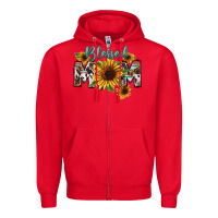 Red Blessed mom Mother's Day Zipper Hoodie - FaDigitalArtStudio