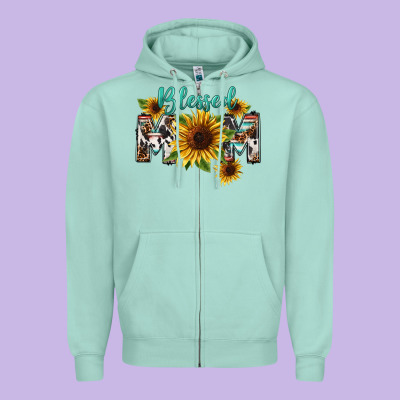 Blessed Mom Mother's Day Zipper Hoodie Designed By Fadigitalartstudio
