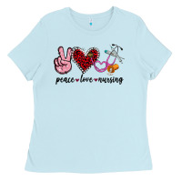 Baby Blue peace love nursing Ladies Tee - Jasminsmagicworld