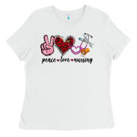 White peace love nursing Ladies Tee - Jasminsmagicworld