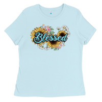 Baby Blue blessed Ladies Tee - NancyCooperArtShop