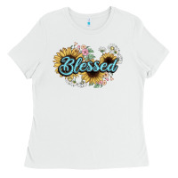 White blessed Ladies Tee - NancyCooperArtShop