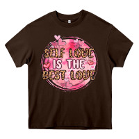 Chocolate Brown self love is the best love Heavy Core Tee - MaliasSmallBusiness