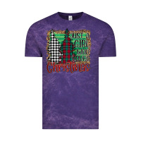 Cloud Purple Womens Just a Girl Who Loves Christmas Funny Vintage Tee - Bettercallsaul