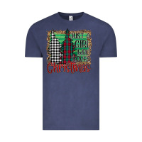 Vintage Denim Womens Just a Girl Who Loves Christmas Funny Vintage Tee - Bettercallsaul