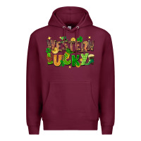 Burgundy western lucky St. Patricks Day Premium Hoodie - FaDigitalArtStudio