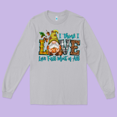 I Think I Love Fall Most Of All Long Sleeve Tee Designed By Nancycooperartshop