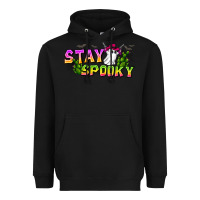 Black Stay Spooky Heavyweight Hoodie - CowhideDigitalArt