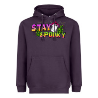Plum Stay Spooky Heavyweight Hoodie - CowhideDigitalArt