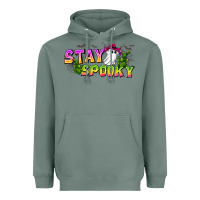 Sage Stay Spooky Heavyweight Hoodie - CowhideDigitalArt