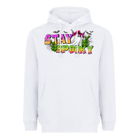 White Stay Spooky Heavyweight Hoodie - CowhideDigitalArt